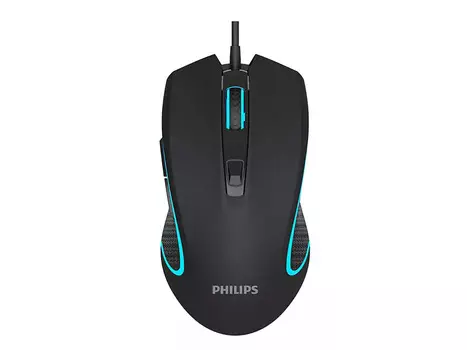 Мышь проводная Philips G413, USB, RGB Ambiglow Lighting, 6400dpi, Черный SPK9413