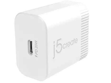 Сетевое зарядное устройство j5create USB-C Wall Charger 20W, USB Type-C, Белый JUP1420