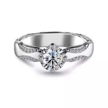 Кольцо с 55 бриллиантами белое золото 585