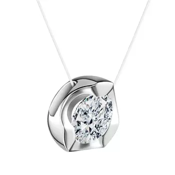 Колье с 1 бриллиантом белое золото 585
