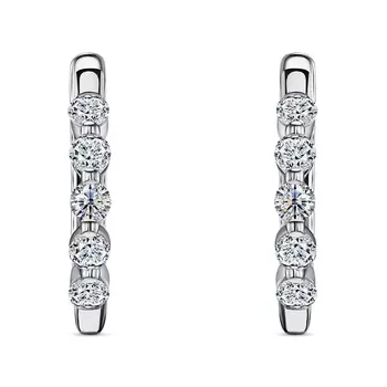 Серьги с 10 бриллиантами белое золото 585
