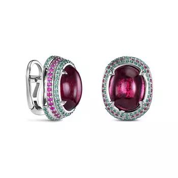 Серьги с 194 бриллиантами белое золото 585
