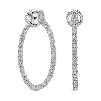 Серьги с 604 бриллиантами белое золото 750