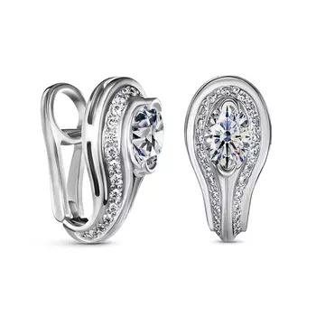Серьги с 64 бриллиантами белое золото 750