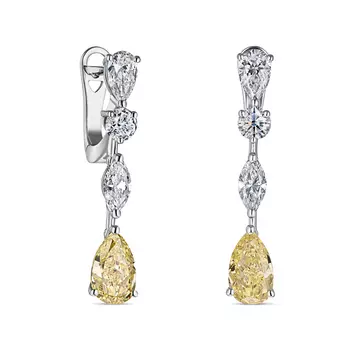Серьги с 8 бриллиантами белое золото 750