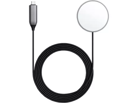 Беспроводное зарядное устройство Satechi Magnetic Wireless Charging Cable, до 7.5W для Apple iPhone, Серый космос ST-UCQIMCM