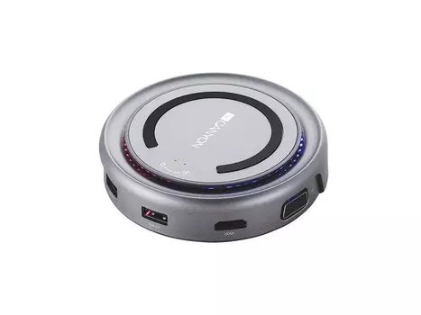 Док-станция Canyon DS-7 Type-C (USB 2.0, USB 3.1, USB Type-C, HDMI, VGA, беспроводное зарядное устройство), Серый USB-хаб CNS-TDS07DG