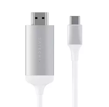 Кабель Satechi Type-C to HDMI, Поддержка 4K/60Hz, 1.8м, Серебристый ST-CHDMIS