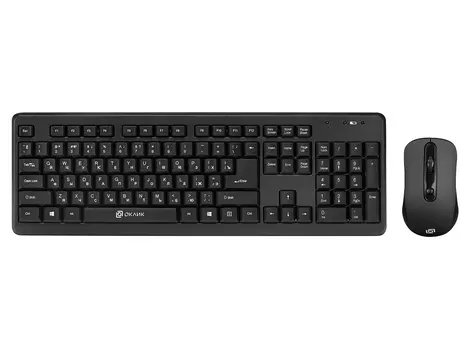 Клавиатура + мышь беспроводная Oklick 270M, Wireless/USB, Черный 337455
