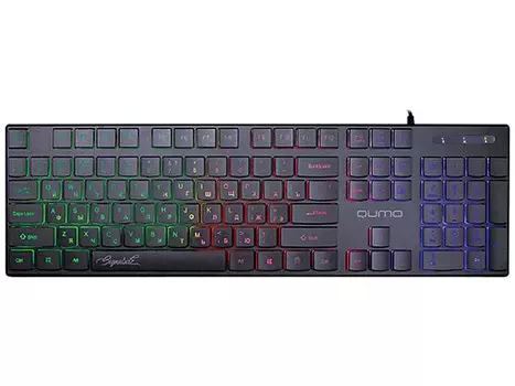 Клавиатура проводная Qumo Signature, RGB подсветка, USB, Черный 33350