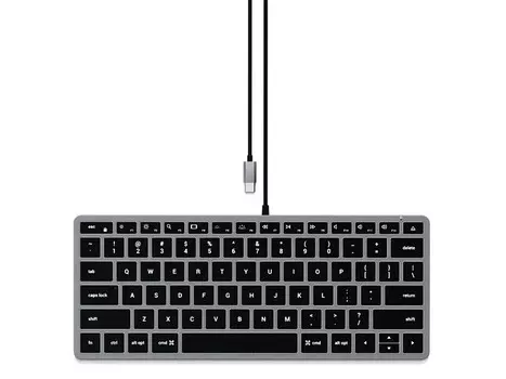 Клавиатура проводная Satechi Slim W1 Wired Backlit Keyboard, USB Type-C, Серый, ST-UCSW1M-RU