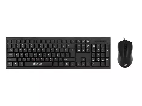 Комплект проводной клавиатура+мышь Oklick 620M, USB, Черный 475652