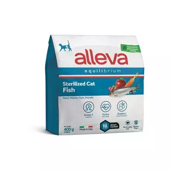 Alleva Equilibrium Fish Sterilized Cat сухой корм для стерилизованных кошек с РЫБОЙ - 400 г повседневный супер премиум низкозерновые для взрослых с рыбой мешок Импортный корм 1 уп. х 1 шт. х 0.4 кг