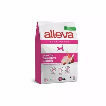 Alleva Equilibrium Sensitive Rabbit Adult Cat сухой корм для взрослых кошек при чувствительном пищеварении с КРОЛИКОМ - 1,5 кг повседневный супер премиум низкозерновые для взрослых с кроликом мешок Импортный корм 1 уп. х 1 шт. х 1.5 кг