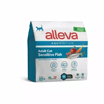 Alleva Equilibrium Adult Cat Sensitive Venison сухой корм для взрослых кошек с чувствительным пищеварением с РЫБОЙ - 400 г повседневный супер премиум низкозерновые для взрослых с рыбой мешок Импортный корм 1 уп. х 1 шт. х 0.4 кг