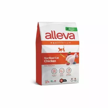 Alleva Equilibrium Adult Cat Sterilized Chicken сухой корм для взрослых стерилизованных кошек и кастрированных котов с КУРИЦЕЙ - 1,5 кг повседневный супер премиум низкозерновые для взрослых с курицей мешок Импортный корм 1 уп. х 1 шт. х 1.5 кг