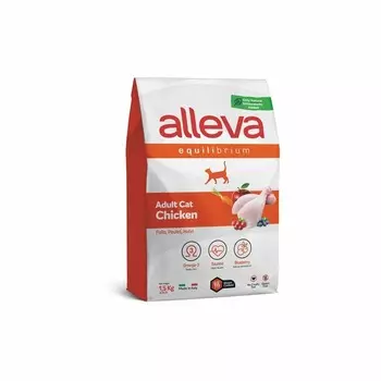 Alleva Equilibrium Adult Cat Chicken сухой корм для взрослых кошек с КУРИЦЕЙ - 1,5 кг повседневный супер премиум низкозерновые для взрослых с курицей мешок Импортный корм 1 уп. х 1 шт. х 1.5 кг