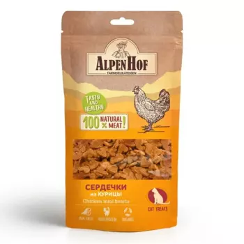 AlpenHof лакомство для кошек, Сердечки из курицы - 50 г повседневный для взрослых с курицей Китай 1 уп. х 1 шт. х 0.05 кг