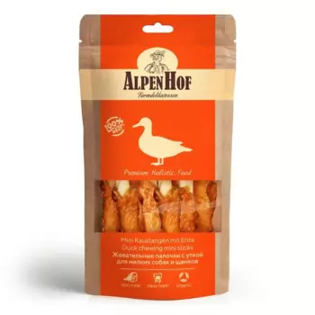 AlpenHof лакомство для мелких собак и щенков, жевательные палочки с уткой - 50 г повседневный для щенков с курицей породы мелкого размера Китай 1 уп. х 1 шт. х 0.05 кг