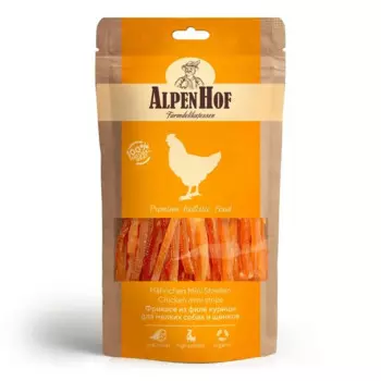 AlpenHof лакомство для мелких собак и щенков, фрикасе из филе курицы - 50 г повседневный для щенков с курицей породы мелкого размера Китай 1 уп. х 1 шт. х 0.05 кг