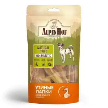 AlpenHof лакомство для собак, утиные лапки - 50 г повседневный для взрослых с уткой Россия 1 уп. х 1 шт. х 0.05 кг