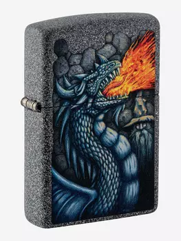 Зажигалка бензиновая ZIPPO 49776 Fiery Dragon, Серый