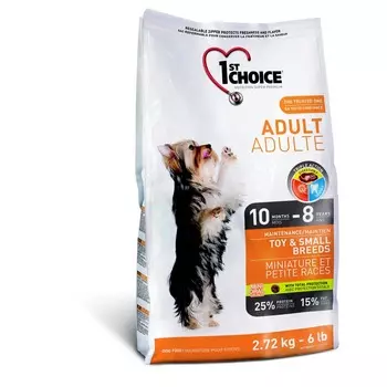 1st Choice Adult Toy & Small Breeds сухой корм для взрослых собак миниатюрных и мелких пород с КУРИЦЕЙ - 1 кг повседневный супер премиум для взрослых с курицей породы мелкого размера мешок Импортный корм 1 уп. х 1 шт. х 1 кг