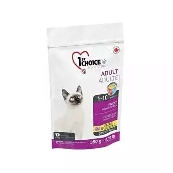 1st Choice Finicky для кошек с ЦЫПЛЕНКОМ - 350 г повседневный супер премиум для взрослых с цыпленком мешок Импортный корм 1 уп. х 1 шт. х 0.35 кг
