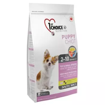 1st Choice Puppy Toy & Small Breeds сухой корм для щенков декоративных пород с ЯГНЕНКОМ, РЫБОЙ и рисом - 2,72 кг повседневный супер премиум для щенков с рыбой для всех пород мешок Импортный корм 1 уп. х 1 шт. х 2.72 кг