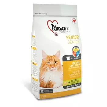 1st Choice Senior or Less Active для кошек с ЦЫПЛЕНКОМ - 2.72 кг повседневный супер премиум для пожилых с цыпленком мешок Импортный корм 1 уп. х 1 шт. х 2.72 кг