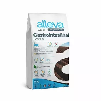 Alleva Care Cat Gastrointestinal Low Fat сухой диетический корм со сниженным уровнем жира для взрослых кошек, при заболеваниях ЖКТ - 1,5 кг ветеринарный супер премиум низкозерновые для взрослых с курицей мешок Импортный корм 1 уп. х 1 шт. х 1.5 кг