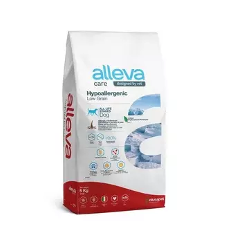 Alleva Care Dog Adult Hypoallergenic Low Grain сухой диетический гипоаллергенный корм для взрослых собак для снижения пищевой непереносимости - 5 кг ветеринарный супер премиум низкозерновые для взрослых с океанической рыбой для всех пород мешок Импортный корм 1 уп. х 1 шт. х 5 кг