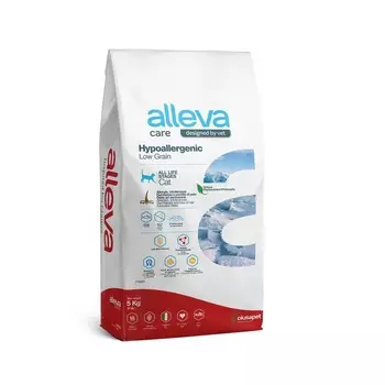 Alleva Care Hypoallergenic Low Grain сухой корм для кошек, низкозерновой, для снижения пищевой непереносимости ветеринарный супер премиум для всех возрастов для всех пород мешок Италия 1 уп. х 1 шт. х 10 кг