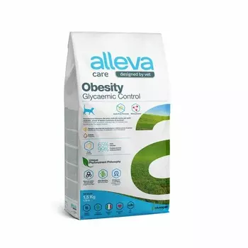 Alleva Care Cat Adult Obesity Glycemic Control сухой диетический корм для взрослых кошек для контроля потребления глюкозы - 1,5 кг ветеринарный супер премиум низкозерновые для взрослых с курицей мешок Импортный корм 1 уп. х 1 шт. х 1.5 кг