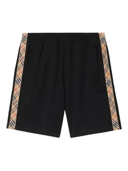 Burberry шорты с отделкой в клетку, черный