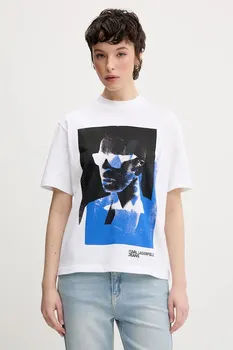 Хлопковая футболка Karl Lagerfeld Jeans, белый