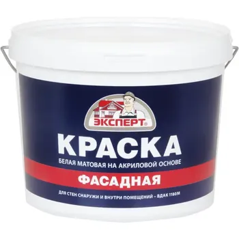 Краска фасадная Эксперт матовая цвет белый 14 кг