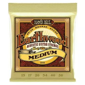 Струны для акустической гитары Ernie Ball 2002 Earthwood 80/20 Bronze Medium 13-56