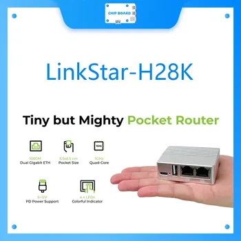 LinkStar H28K четырехъядерный PCIE/RGMII гигабитный порт, дорожный маршрутизатор PCIE/RGMII, хост RK3528A, металлическая строчка