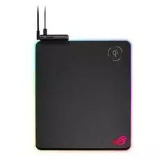Коврик ASUS ROG Balteus Qi 90MP0120-B0UA00 черный, беспроводная зарядка, RGB подсветка, USB 2.0, 370 x 320 x 7.9 mm, каучук, нетканый материал