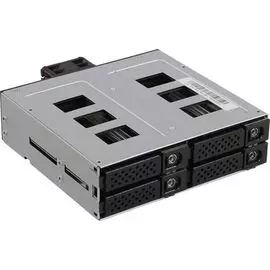 Корзина Procase G2-104-SATA3-BK 4*SATA3/SAS 12G, черный, с замком, hotswap mobie rack module for 2,5" HDD(1x5,25) 2xFAN 40x15mm