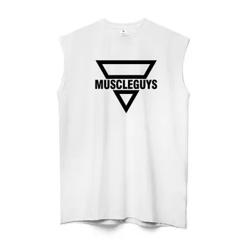 Muscleguys Летний бренд Фитнес Майка Мужская Бодибилдинг Спортивная Одежда Облегающие Сетчатые Майки Тренировочные Топы Простые Модные Белые Жилеты M чёрный