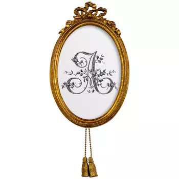 Картина «монограмма буквы a» в раме «жаклин» (object desire) белый 12x19x2 см.