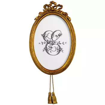 Картина «монограмма буквы e» в раме «жаклин» (object desire) белый 12x19x2 см.