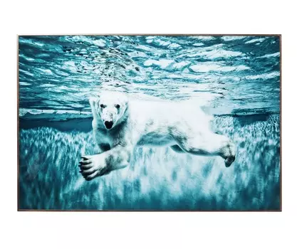 Картина в рамке swimming polar bear (kare) мультиколор 120x80x3 см.