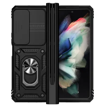 Нескользящий защитный чехол для камеры для Samsung Galaxy Z Fold 4 5g Fold4 Zfold4, противоударные чехлы с подставкой и подставкой for Samsung Z fold 4 серебряный