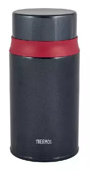Термос для еды THERMOS TCLD-720S, 720 мл, корпус сталь/колба сталь, ложка, черный/красный (303455)