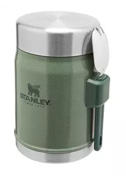 Термос Stanley Classic, 400мл, корпус сталь/колба сталь, ложка, зеленый (10-09382-004)
