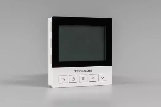 Терморегулятор (термостат) Бастион TEPLOCOM, белый/черный (TSF-Prog-220/16A)