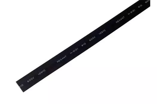 Термоусаживаемая трубка ТУТ REXANT, 1 см/5 мм, 2:1, 1 шт. x 1 м, черный (21-0008)